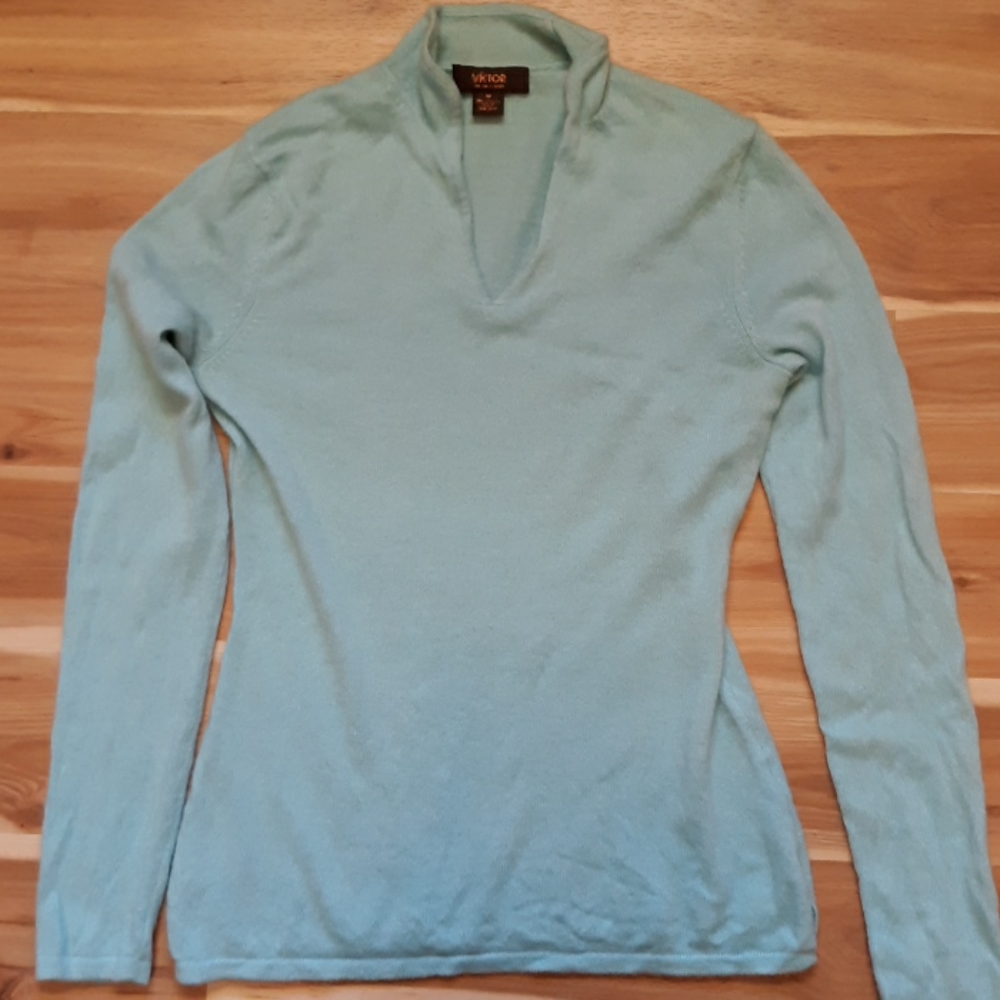 Victor Alfaro Medium Blue Cashmere Sweater